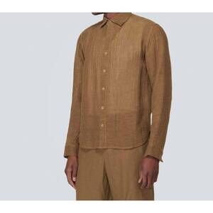 NEW LE KASHA dewas linen shirt in tobacco